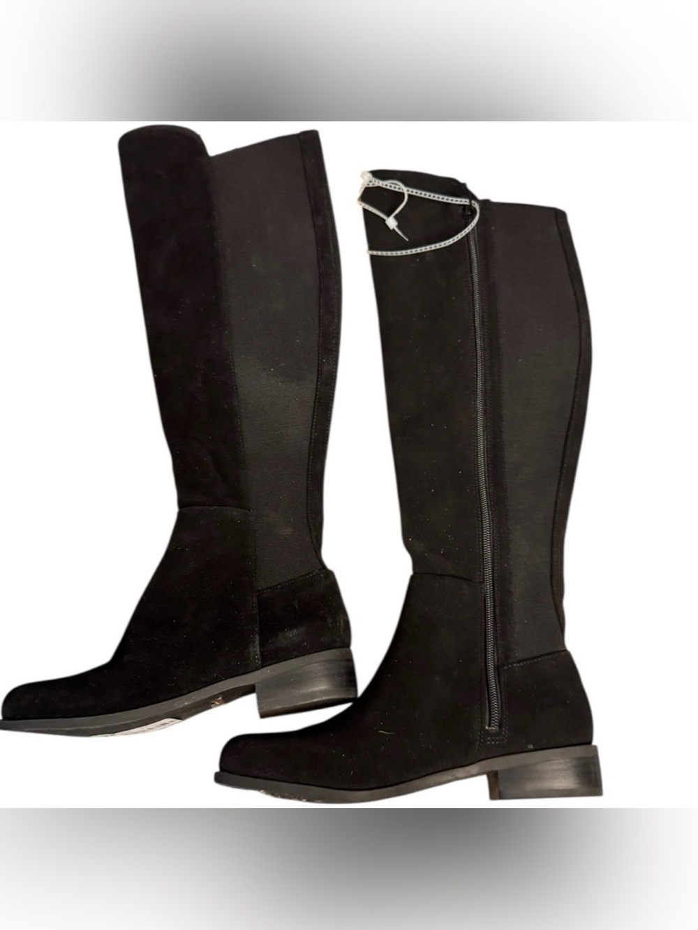 Copper Key FATA Black Suede Leather Riding  Boots